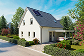 Energieeffizientes Wohnhaus mit Solarkollektoren