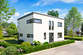 Kubus-Haus mit effizienter Haustechnik